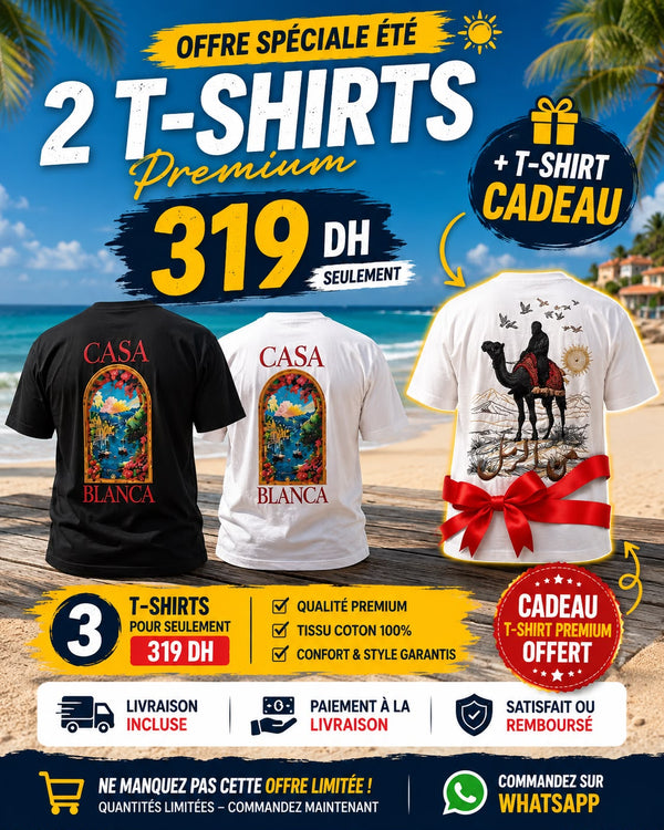 1. 🔥 3 T-Shirts Premium بـ 319DH فقط!