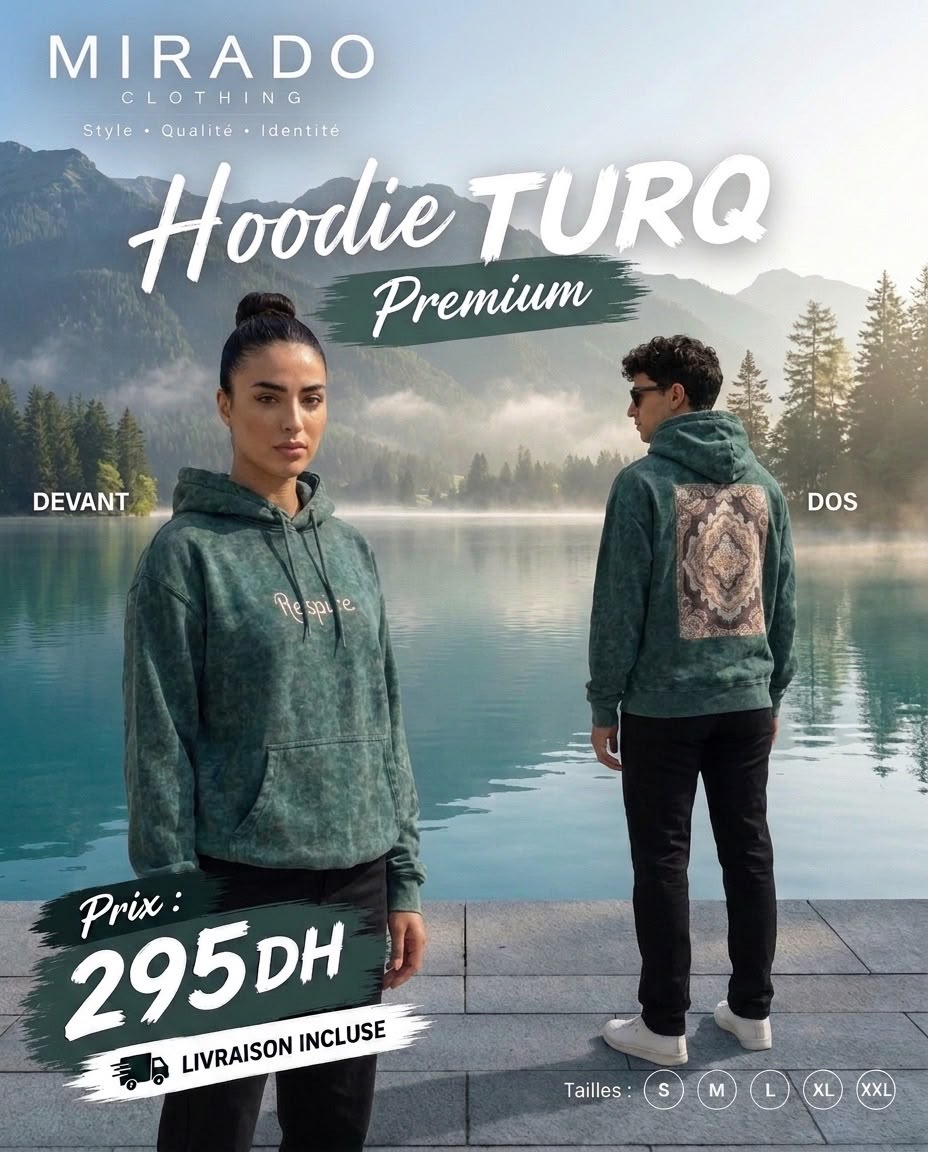 🇹🇷 Hoodie Homme Tissu Turc — Un Look Premium au Quotidien